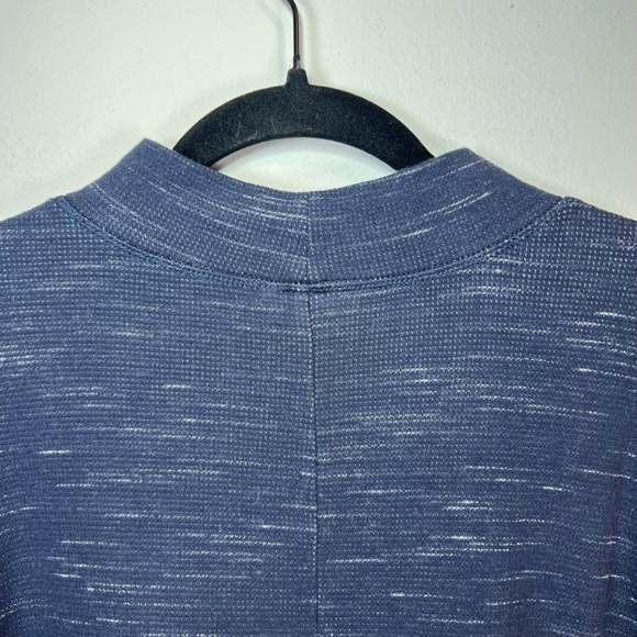 J. Jill Thermal Mock Neck Shirt Blue Cinched Hem Long Sleeves Kangaroo Pocket XL - Picture 10 of 12